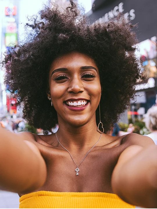 Woman smiling