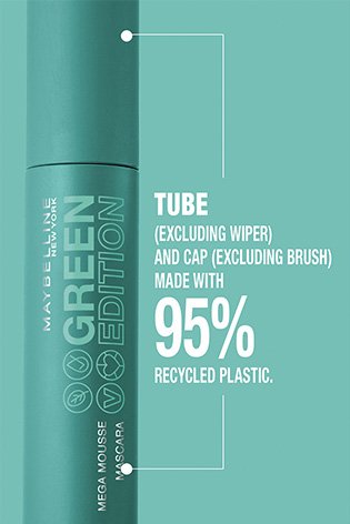 Green Edition Mascara - Tube and cap made with 95% recycled plastic