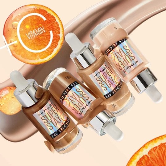 product shot of Maybelline Super Stay Skin Tint, a good foundation for mature skin