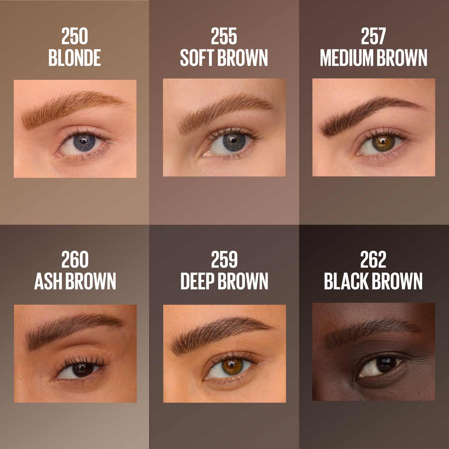 Maybelline Brow inserts pdp lifestyle shaderange