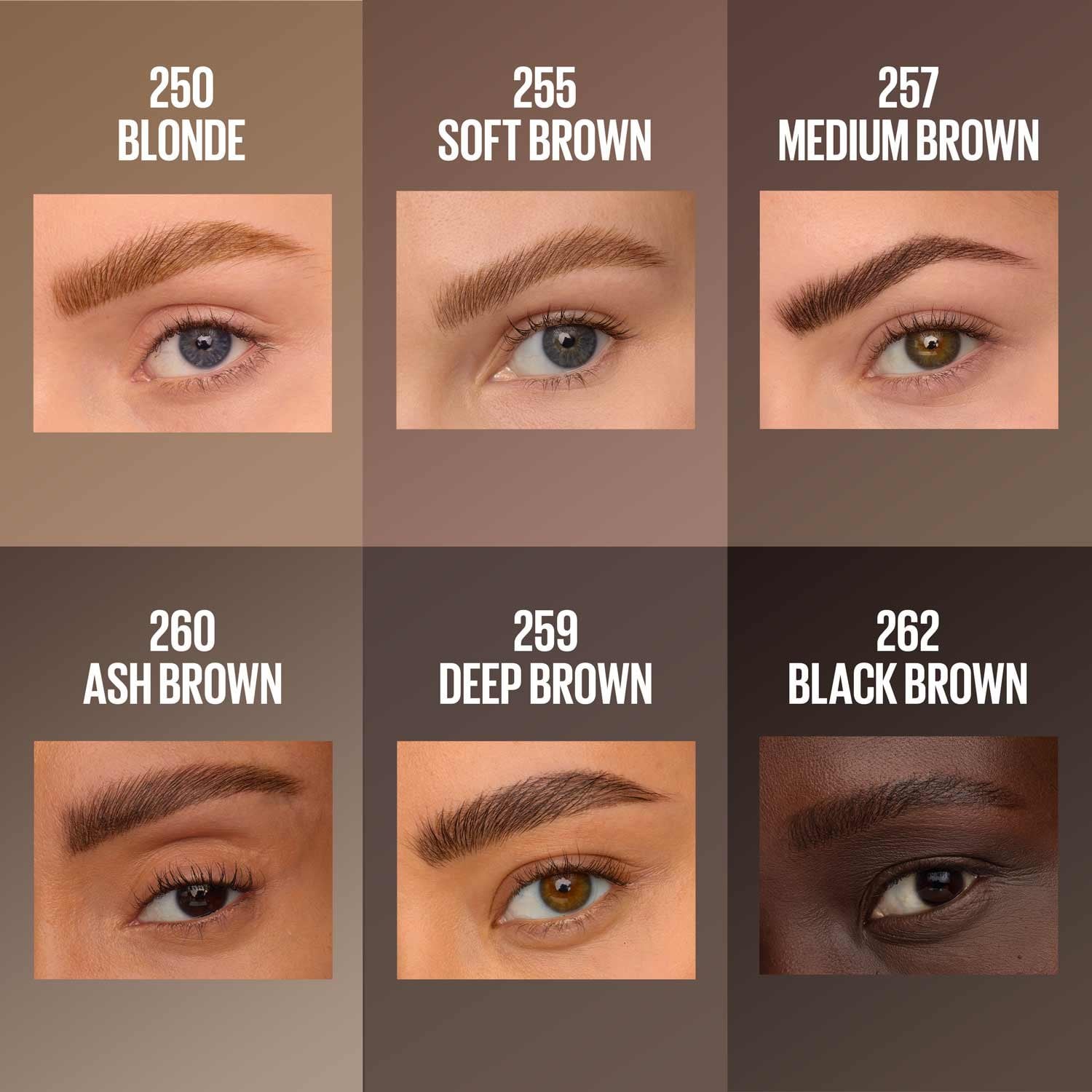 Maybelline Brow inserts pdp lifestyle shaderange