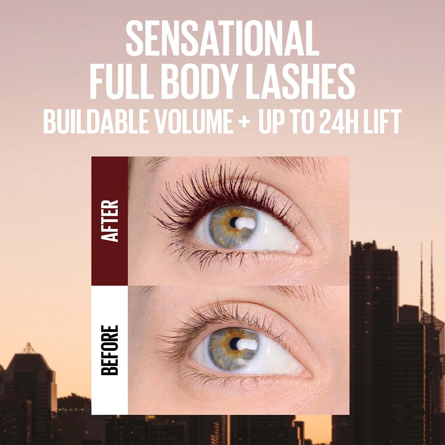 Maybelline Lash Sensational Body Mascara Browns pdp before after browns