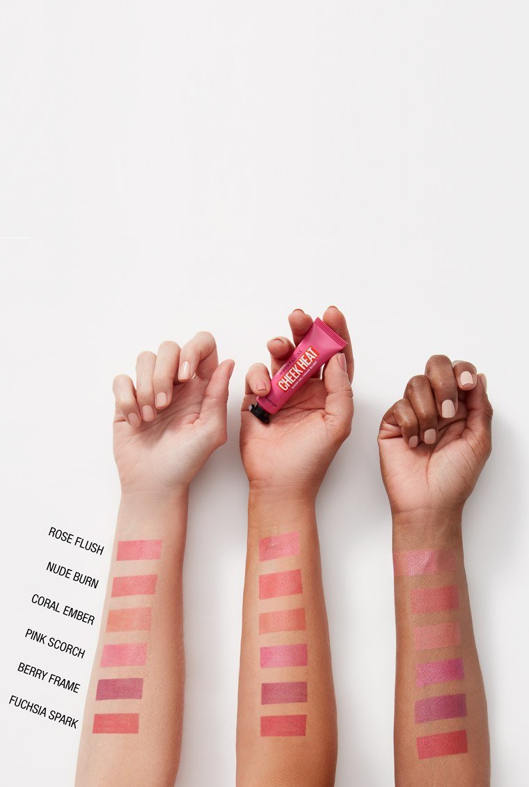 Maybelline cheek heat blush arm swatch av46