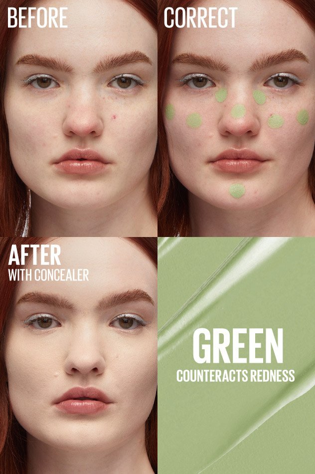 maybelline instant age rewind eraser color corrector face green 041554094121 shade card