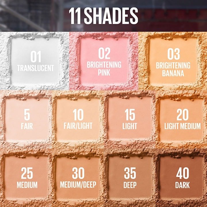 mny fitmeloose powder pdp shade range