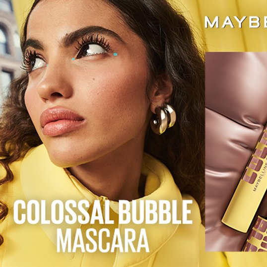 A close-up image of a makeup look with extremely voluminous eyelashes