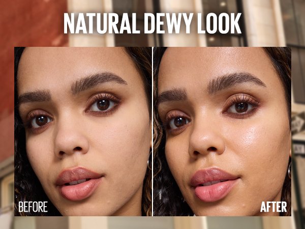 A woman with smooth, dewy skin